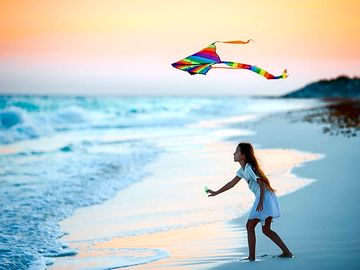Plage de sable fin pour s'amuser avec les enfants