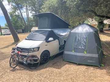 Visitor image of their pitch set up it the shade