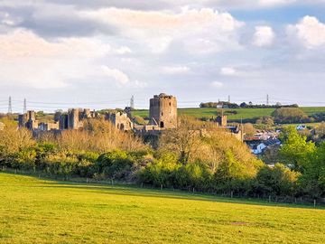 Pembroke castle as seen from the farm