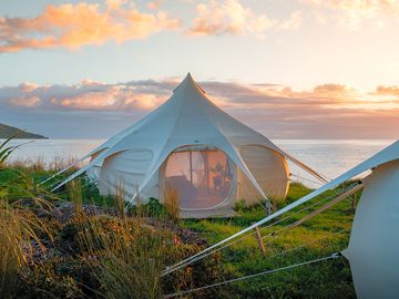 Glamping tent by the beach
