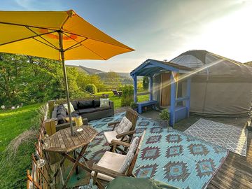Spectacular Denbighshire views from Sunbank Yurt