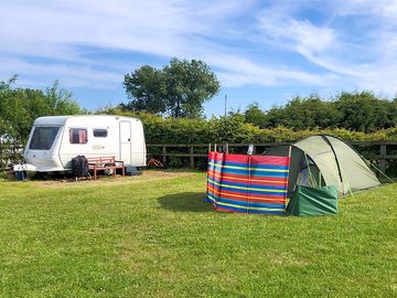 Pitches sheltered by hedges