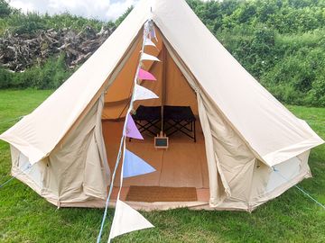 View of furnished tent