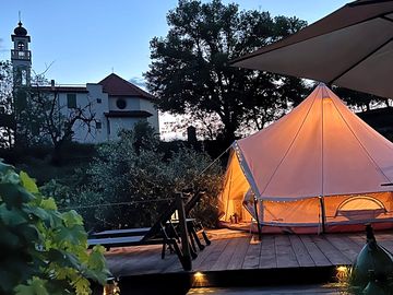 Bell tent lighting