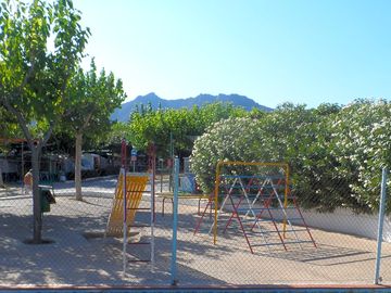 The playground is only a short walk from the main facilities