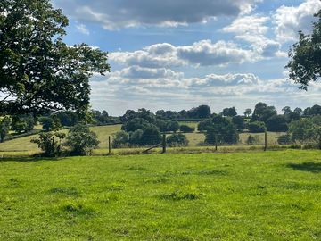 View of the caravan area from the adjacent field