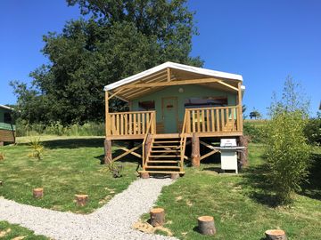 Lodge under an oak tree