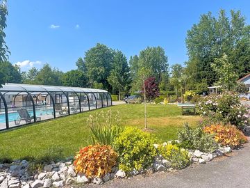 Heated covered swimming pool