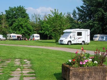 The camping pitches in the first orchard