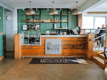 Enjoy a choice of alcohol, hot and cold drinks at the bucket & spade