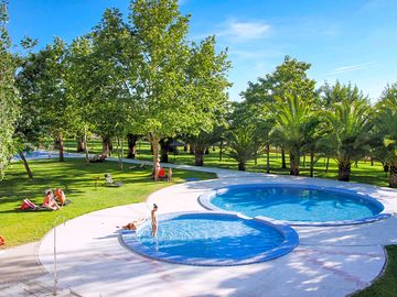 Family fun at the swimming pool