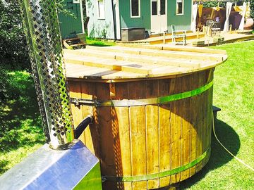 Wooden hot tub