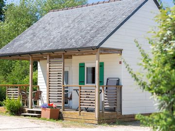 Lodge with covered decking