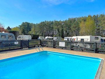 Fenced pool area