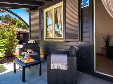 Patio with seating