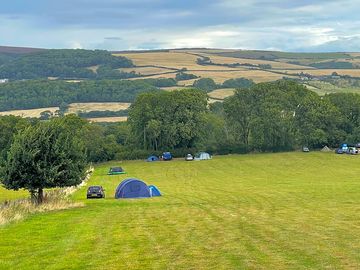 Stunning views across to selworthy church and selworthy woods