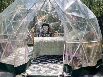 Dome with double bed in the forest