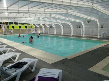 Covered heated swimming pool