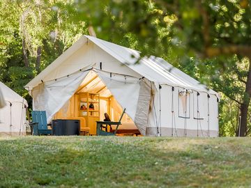 Spacious glamping tent
