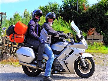 Motorcyclists leaving