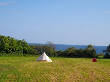 Bell tent with sea views