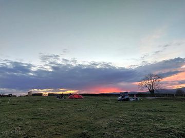 Sunset views across the campsite