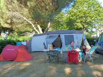 Camping pitch with electricity