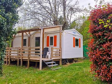 Exterior of the two-bed caravan