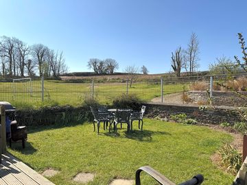 Log cabin garden view