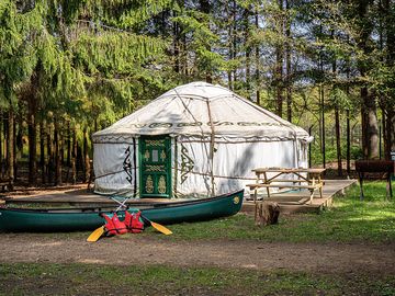 Outside yurt