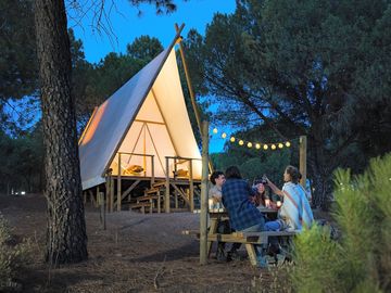 Tipi with outdoor seating