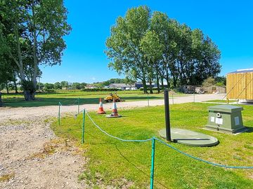 landscaped around toilet block