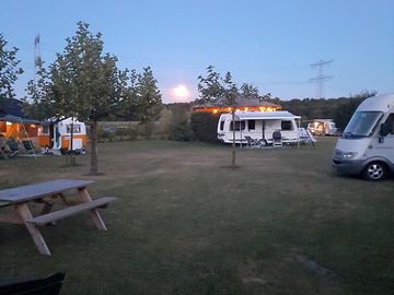 Spacious pitches around the gazebo