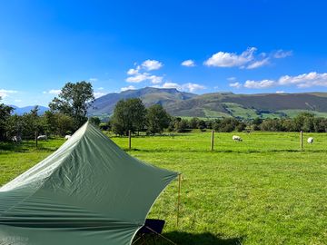 The view from the top field. blencathra in the distance.