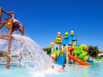 Water park with slides