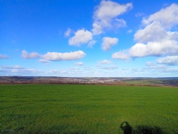 Camping field with view towards the moors