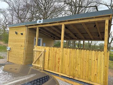 Private decking with bathroom and kitchen