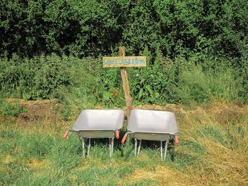 Handy wheelbarrows to help you move your belongings on site