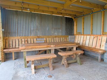 The sheltered communal sitting area