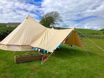 Spacious tents and large porch make for a comfortable stay.