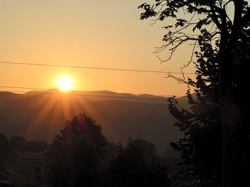 Blick aus dem wohnwagen am morgen