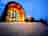 Fossoway Cabins: Pod lit up at night