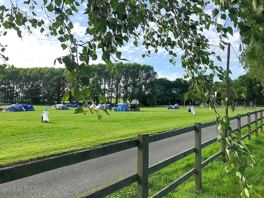 Umberslade Estate: View over the grassy pitches