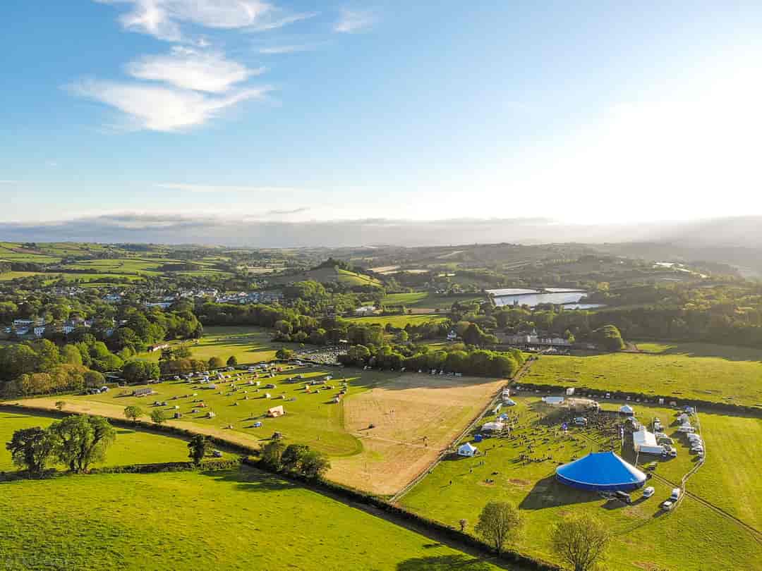 Camp Dartington: Aerial view of site