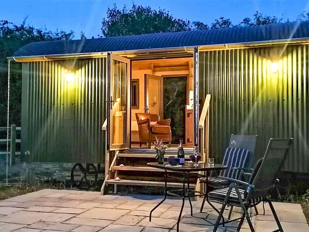 The Huddle at Big Sky: The hut at night