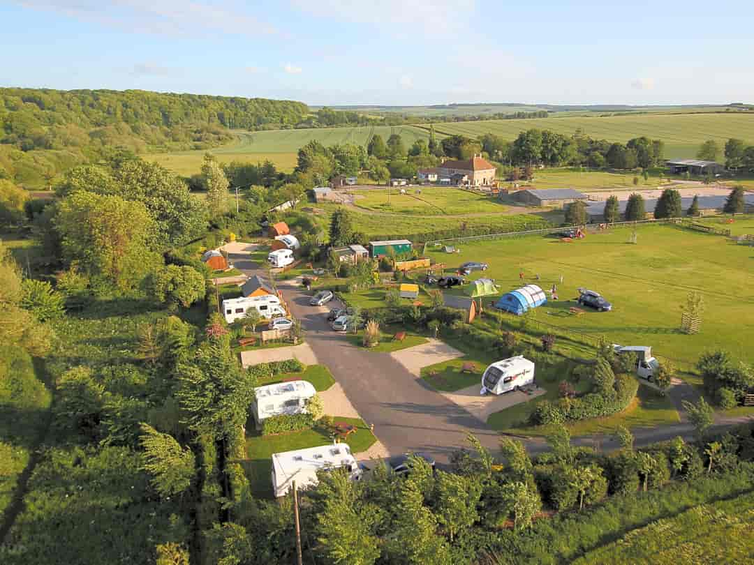 Stonehenge Campsite and Glamping Pods: Aerial view