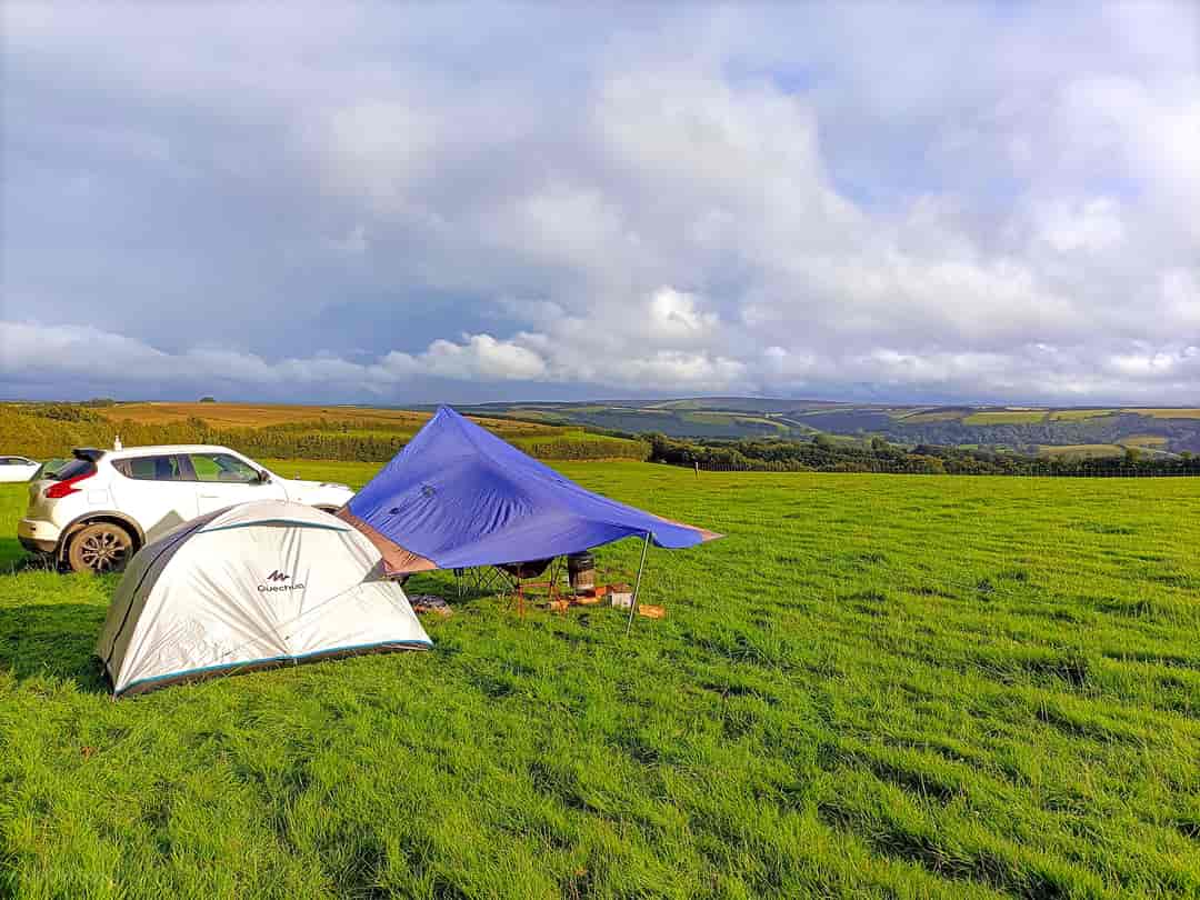 The Heart of Exmoor: Visitor image of the really spacious pitches with amazing views