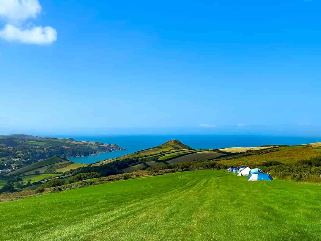 Girt Down Farm: Visitor image of the field and sea views