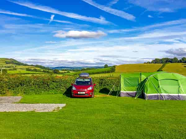 Electric grass tent pitch