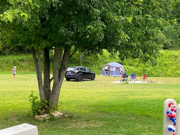 Primitive grass and earth tent site